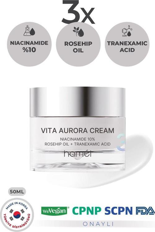 3X Vita Aurora Cream %10 Niacinamide Koyu Leke Karşıtı Cilt Tonu Eşitleyici Krem Kore 50Ml
