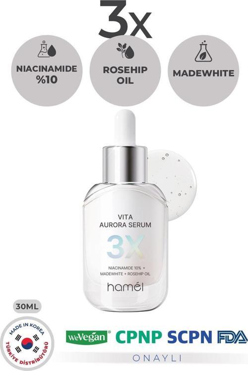 3X Vita Aurora Serum %10 Niacinamide Koyu Leke Karşıtı Cilt Tonu Eşitleyici Serum Kore 30Ml