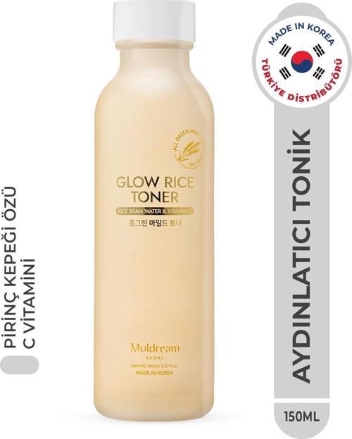 Glow Rice Toner Hassas Ve Kuru Cilt Aydınlatıcı Onarıcı Tonik Pirinç Kepeği Yağı Kore 150Ml