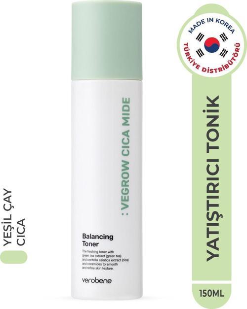 Vegrow Cica Mide Balancing Toner Arındırıcı Dengeleyici Vegan Yeşil Çay Özlü Tonik Kore 150Ml