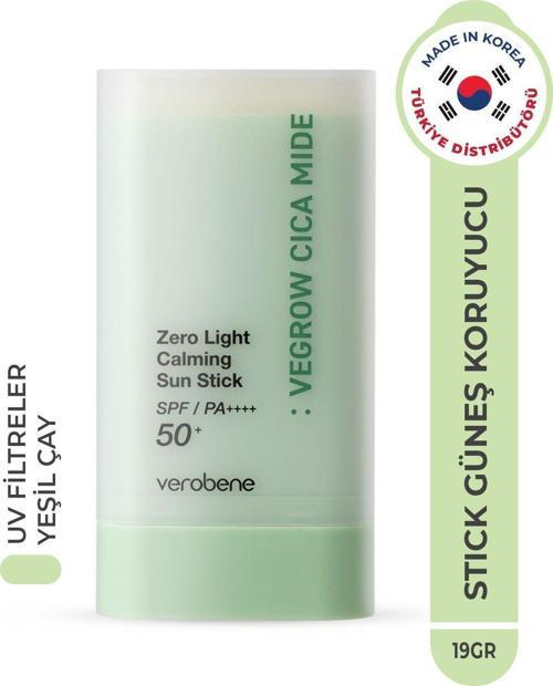 Vegrow Cica Mide Zero Light Sun Stick Spf50 Yüksek Koruma Stick Güneş Koruyucu Vegan Kore 19G