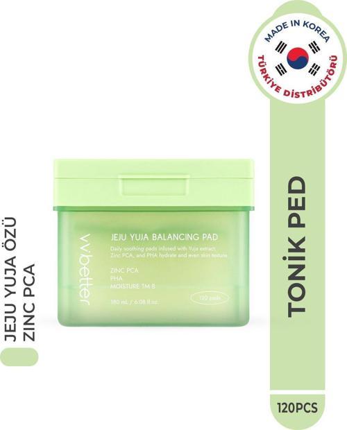 Jeju Yuja Cera Balancing Pad Cilt Dengeleyici Sıkılaştırıcı Tonik Ped Zınc Pca Pha Kore 120Pcs