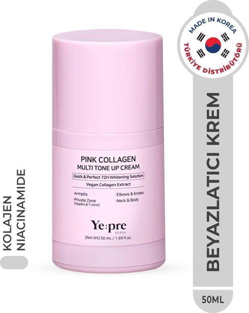 Pink Collagen Multi Tone Up Cream Ton Eşitleyici Kolajen Krem 72 Saat Etkili Leke Karşıtı Kore 50Ml