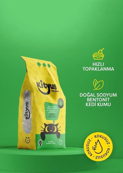 Hassas Kediler Için Tozsuz,Topaklanan, Kokusuz Bentonit Kedi Kumu 5Lt