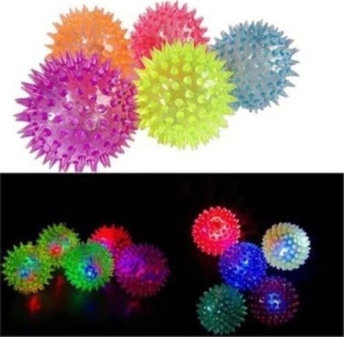 Kauçuk Sesli Ve Işıklı Top Köpek 6 Cm - Dayanıklı
