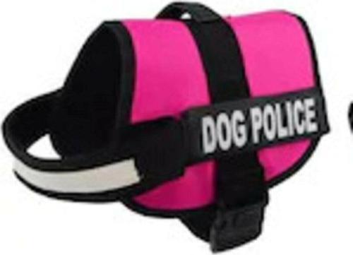 Dog Police Sırt Tasması Büyük Köpekler Için Pembe