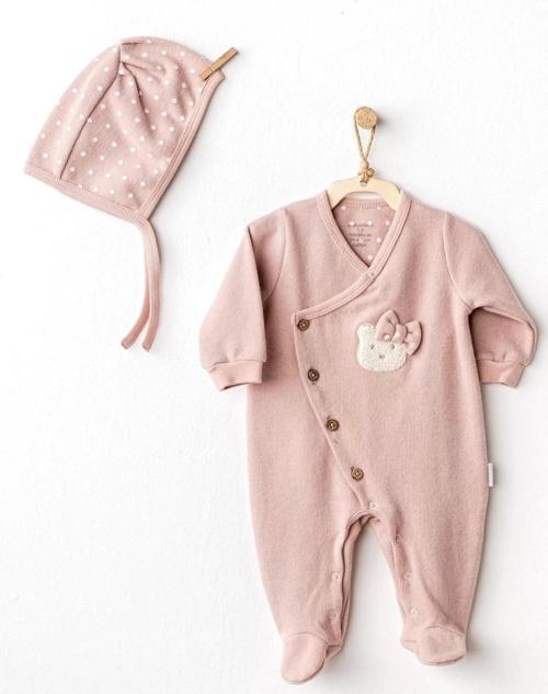 Cute Bear Bebek Tulum Takım Rose