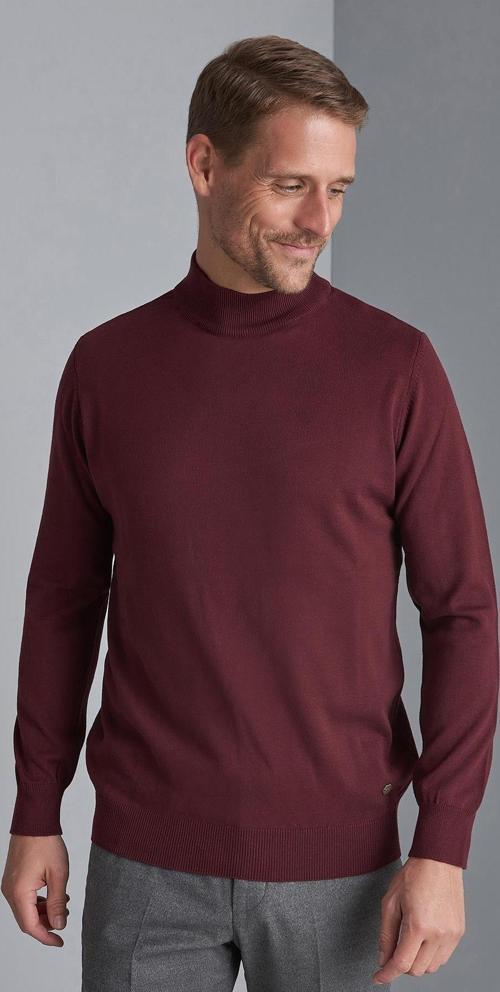 Erkek Bordo  Yarım Balıkçı Triko