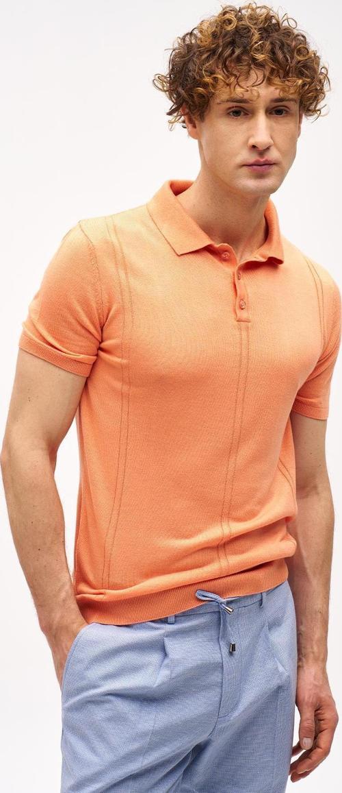 Erkek Mercan  Polo Yaka Triko Kısa Kol