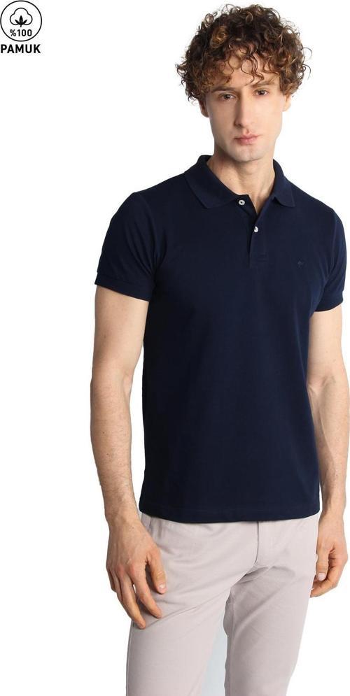 Erkek Lacivert Modernfit / Dar Kalıp Polo Yaka Tişört