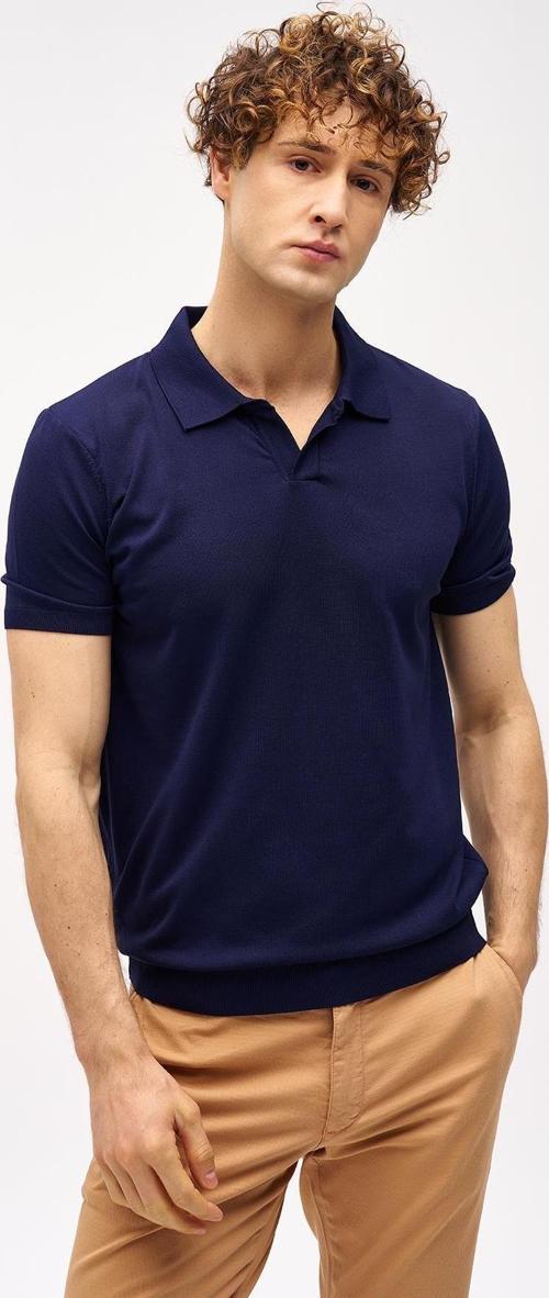 Erkek Lacivert Polo Yaka Triko Kısa Kol