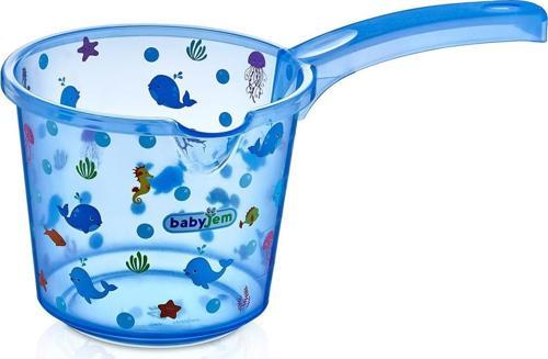 Bebek Banyo Maşrapası Şeffaf Desenli Mavi