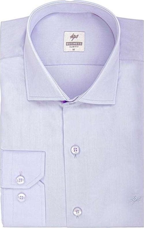 Açık Mavi Slim Fit Dar Kalıp Klasik Yaka Düz Uzun Kollu Cepsiz Pamuklu Gömlek