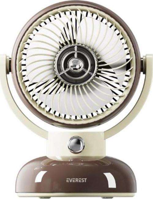 EFN12 Kahve 1200mAh 3 Hız Kademe Led Işıklı Retro Masaüstü Usb Fan
