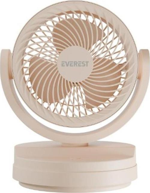 EFN-509 Krem- Kahve 7 İnç 3 Kademeli 2100 RPM Hız Duvar Tıpı Ve Masaüstü Usb Fan