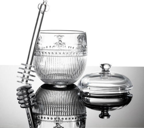 Abeille Kaşıklı Cam Bal Kavanozu - Şeffaf - 240 ml