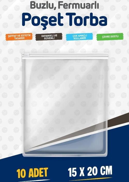 Valiz Ve Dolap Içi Düzenleyici Buzlu Fermuarlı Poşet Torba 10 Adet 15 Cm X 20 Cm-T1466