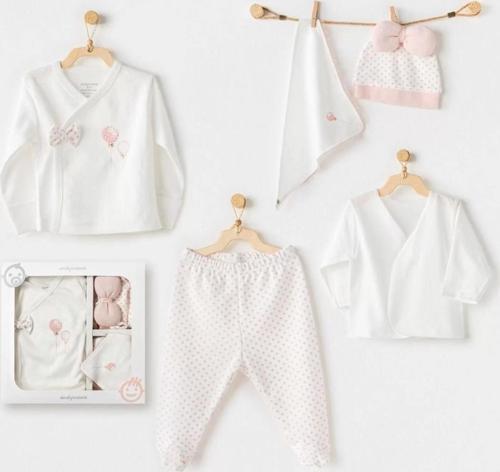 Andywawa Ac25550 Newborn Set Pınk Baloons 5'li Hastane Çıkışı Ekru