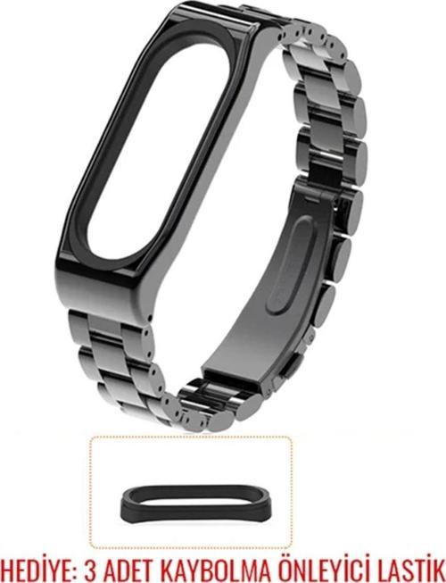 Mijobs Xiaomi Mi Band 4-3 Aklıllı Saat 3 Bakla Çelik Kayış Kordon-(5775) - Gms3681-1060