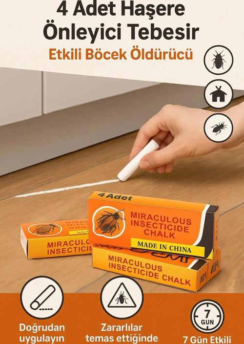 4 Adet Haşere Tebeşiri - Böcek Önleyici Tebeşir - Etkili Hamam Böceği Ve Karınca Kovucu (336336)