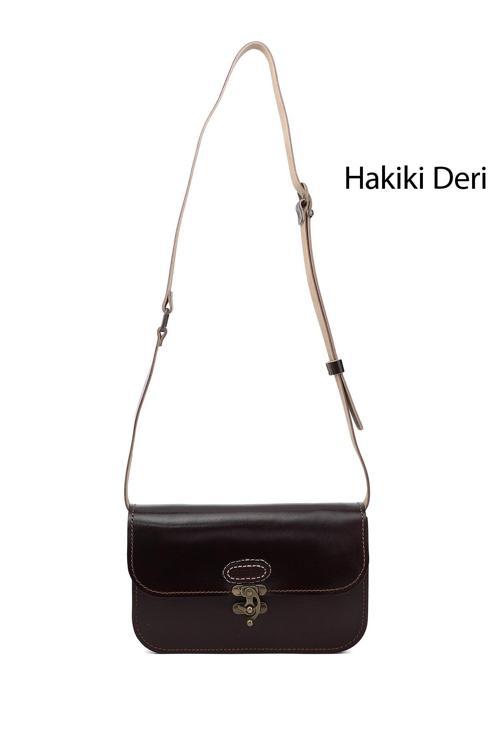 Kadın KOYU BORDO Vaketa Hakiki Deri Omuz ve Postacı Çantası