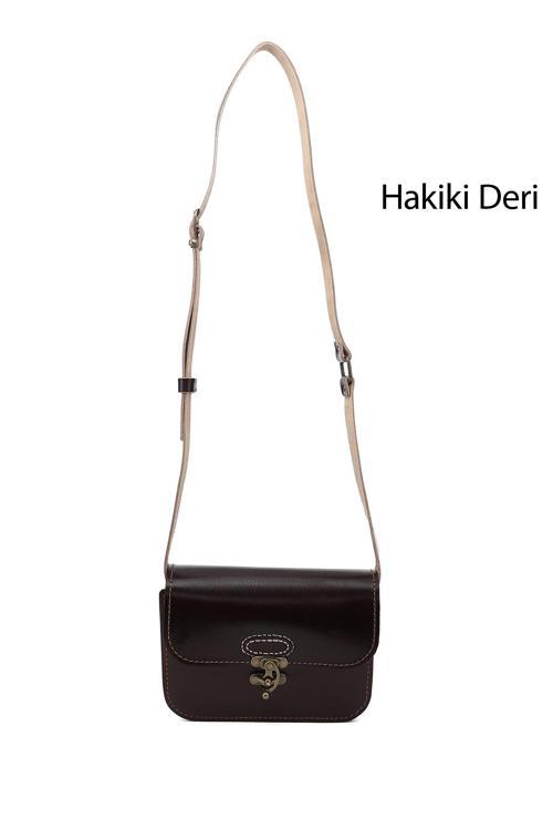 Kadın KOYU BORDO Vaketa Hakiki Deri Omuz ve Postacı Çantası