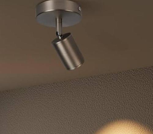 Metal Mafsallı İnox Kaplama Spot Armatür Aplik Beyaz Led Ampullü