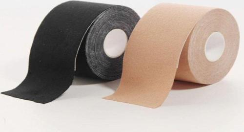2'Li Paket Göğüs Dikleştirici Sabitleyici Ve Şekillendirici Bant -Siyah Ve Ten Rengi