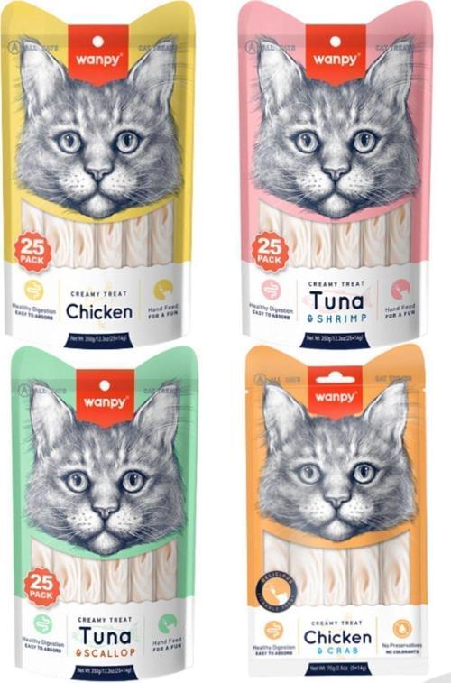 Creamy Cat Treat Karışık Krema Sıvı Kedi Ödül Maması 14 Gr X 100 Adet (bursamagaza16)