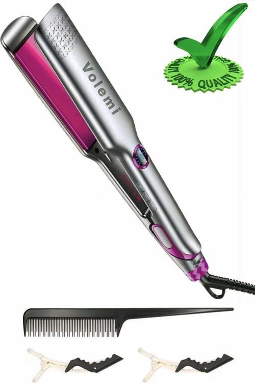 V-003 Geniş Plakalı Saç Düzleştirici | Hızlı Isınma, Dijital Led Ekran, Parlak Ve Pürüzsüz Sa