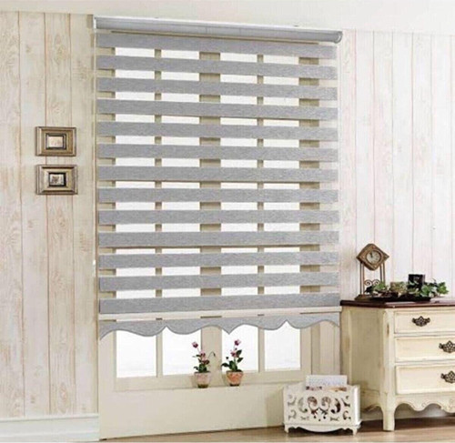 Bambu Raks Açık Gri Dilimli Zebra Perde