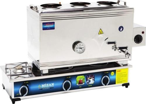 60 Lık Tüplü + Elektrikli 40 Litre 3 Demlikli Çay Kazanı
