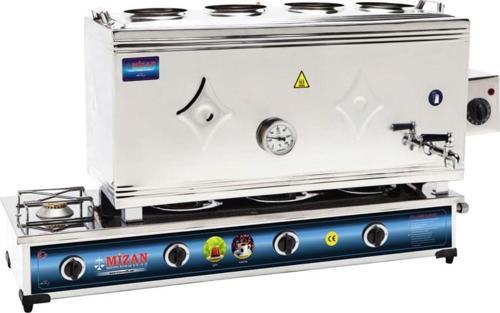 80 Lik Doğalgazlı + Elektrikli 60 Litre 4 Demlikli Çay Kazanı