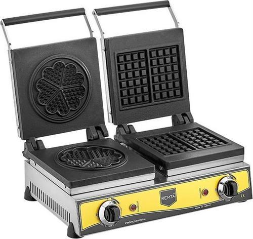 Çiftli Kare + Çiçek Model (21 çap) Waffle Makinası Elektrikli