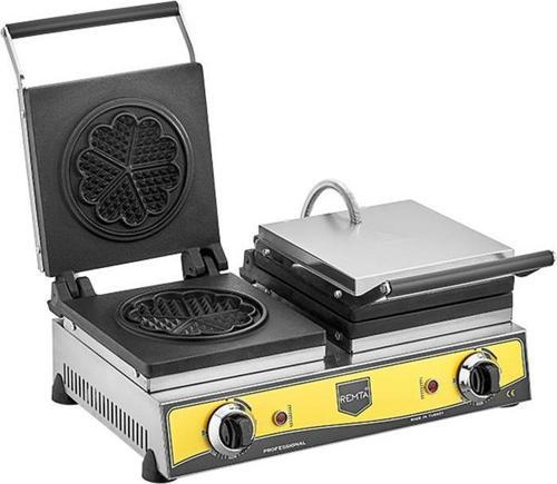 Çiftli Çiçek Model Waffle Makinası Elektrikli 21 cm Çap