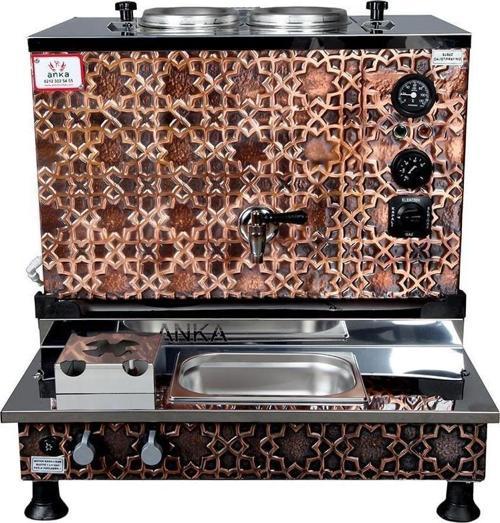  Anka Pro Plus Otomatik Çay Kazanı, 2 Demlikli, 20 Litre, Bakır, Elektrikli,Gazlı