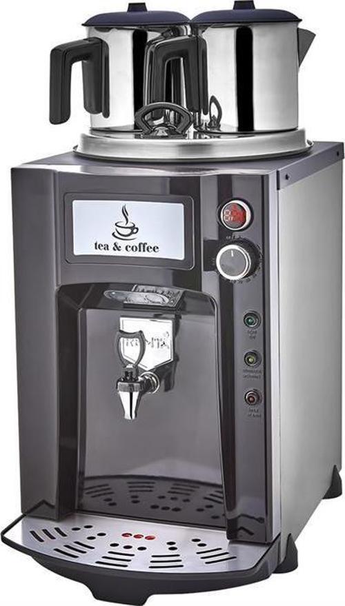 Premium Jumbo 15 Litre İki Demlikli Çay Makinesi - Siyah