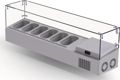 Set Üstü Saladbar Cam Kapak GN 1/4-150: 6 Adet