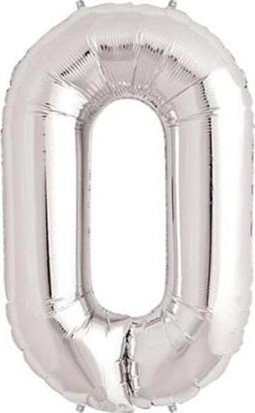 Gümüş Rengi Folyo Rakam Balon 1 Metre