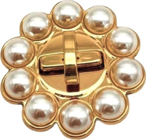 6 cm İncili Yuvarlak  Light Gold  Kilit