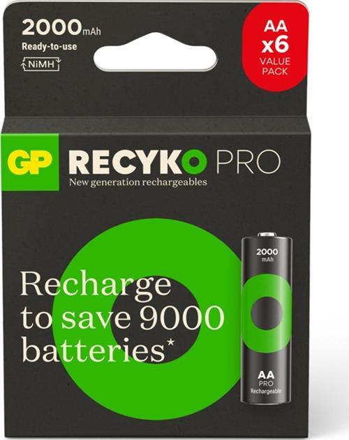 AA 2000 mAh Pro Şarjlı Kalem Pil 4+2 Li Paket