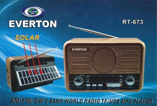 Bluetooth Fm-Usb-Tf-Aux Şarjlı Solar Nostaljik Radyo