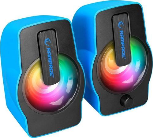 FALSETTO 2.0 6 Watt RGB Ledli Mavi Multimedia Gaming USB Speaker
