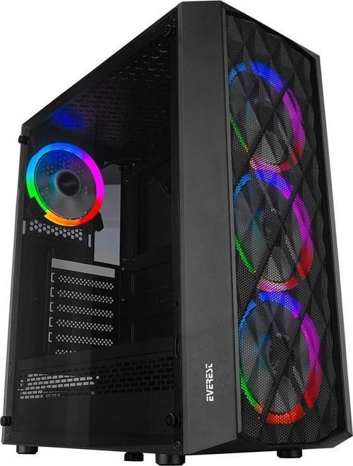 BUMPY 4-12cm RGB Fan Tempered Camlı ATX Mid-T Gaming Oyuncu Kasası