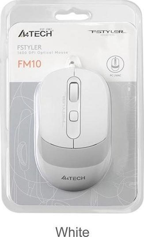 A4 Tech Usb Fstyler Beyaz Optik 1600 Dpi Kablolu Mouse