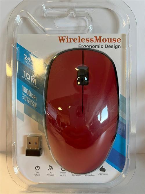 Kırmızı 2.4Ghz Kablosuz Mouse