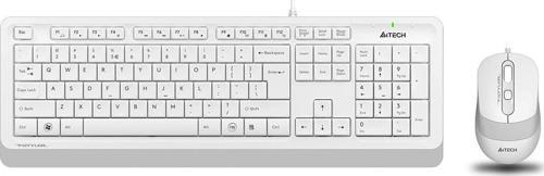 A4 Tech Beyaz 1600 Dpi Türkçe Q USB Kablolu Klavye + Mouse Seti