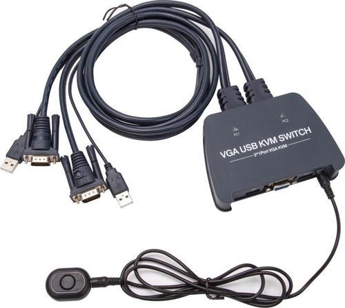 2 Port Vga 1080P@60Hz Plastik Kasa Kvm Switch