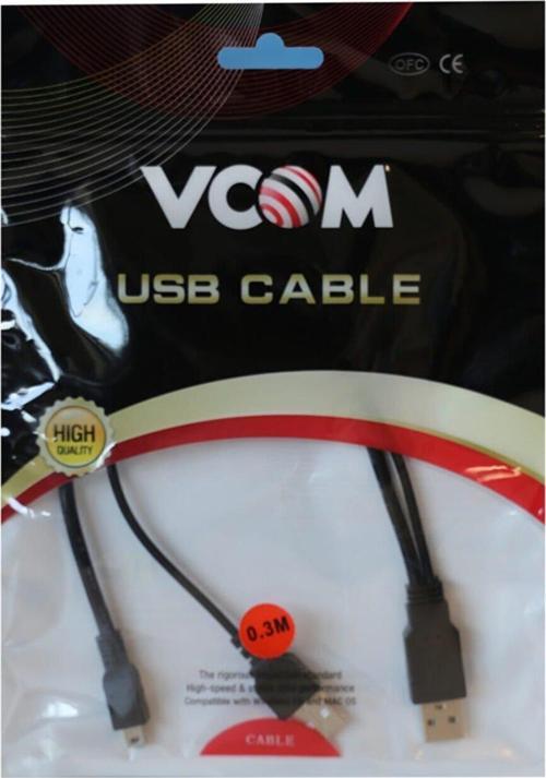 Usb 2.0 2-Mini Usb 5 Pin Siyah 30 Cm