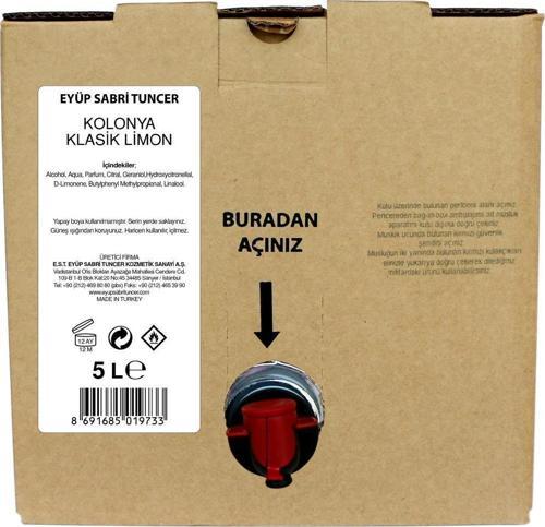 Klasik Limon Kolonyası 5 Litre Bag in Box